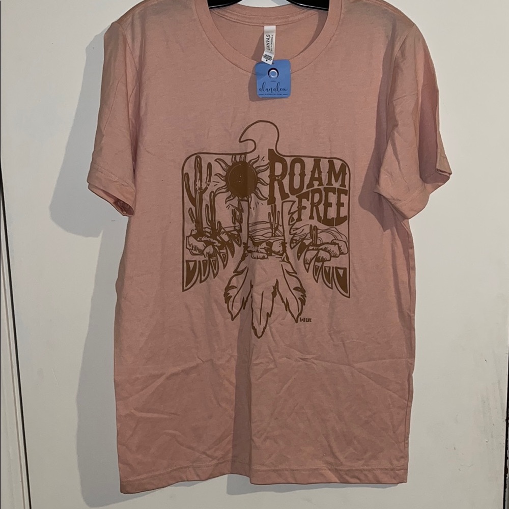 Bella Canvas Pink Roam Free Graphic Tee